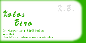kolos biro business card